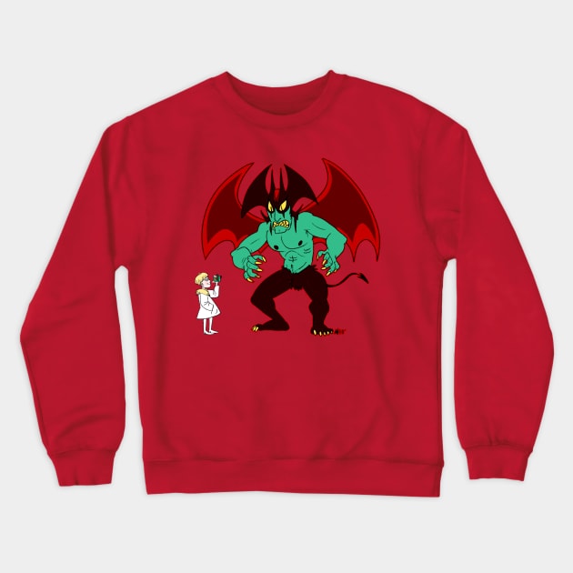 Red Devilman Crewneck Sweatshirt by AnnieMae